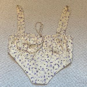 Princess Polly Women’s Pale Yellow Floral Top